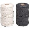 Rayher Set Filo macramè, 2.2 mm Diametro, Grigio Ardesia, 2 x Ca. 200 g, 2 Rocchetti a 70 m, 44000562