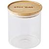 mastrad - Barattolo di stoccaggio - Connesso Stor'Eat - Vetro borosilicato resistente - Protegge dall'umidità - Coperchio ermetico - Colore Bambù - Senza BPA - 850 ml