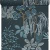 Lutèce - Carta da parati da giardino Zen giapponese | Blu marino, sfondo blu | Vinile su tessuto non tessuto | 11191311 | Camera da letto, soggiorno, corridoio, soggiorno