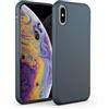 N NEWTOP Custodia Cover Compatibile per iPhone X, Ori Case Guscio TPU Silicone Semi Rigido Colori Microfibra Interna Morbida (Blu)
