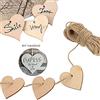 ToBeIT 100 Pezzi Cuore di Legno Abbellimenti Cuore di Legno 50 mm con 10 m Naturale Spago per Matrimonio Fai da Te Arte Craft Card Making Decorazione di San Valentino (50mm)