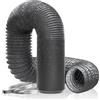 Hon&Guan ø125mm, 5m Tubo Flessibile per Aria in PVC, Tubo in Alluminio per Asciugatrice, Cappe Aspiranti, Sistema di Ventilazione, Grigio