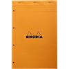 RHODIA 20200C - Bloc-Notes a punto metallico N°20 Orange - A4+ 21 x 31,8 cm- Quadretti piccoli - 80 fogli staccabili foratura 4 buchi - Carta Clairefontaine Bianca 80g/m² -COPERTINA in carta trattata