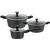 GSW 167772 Easy Click - Set di pentole in alluminio, plastica, vetro, silicone, colore: Nero
