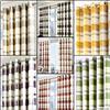 Fusion Federa Balmoral Check, Cotone, Ochre, Curtains: 90 Width x 72 Drop (229 x 183cm)