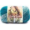 Lion Brand Yarn Scarfie Bulky - Gomitolo di Filato (1 matassa), Colore: Crema/Verde Acqua