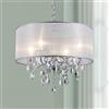 BESTIER moderno elegante lampadario a sospensione in cristallo tamburo lampadario 4 luci cromo apparecchio plafoniera LED diametro 48 cm x H 45 cm