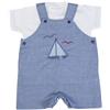 Fs - Baby PAGLIACCETTO SALOPETTE MEZZA MANICA IN JEANS - MARE