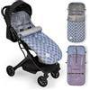 Interbaby Sacco Passeggino Invernale Universale Interbaby | Copri passeggino universale | Sacco Termico per Ovetto rimovibile, doppia apertura, facile da lavare, materiali anallergici, Stella Marino Grigio