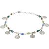 Handmade Linea Italia Gioielli - Bracciale per Donna in Argento 925 con Monete e Perline Colorate - Made in Italy