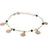 Handmade Linea Italia Gioielli - Bracciale per Donna in Argento 925 Placcato Rosa con Monete e Perline Colorate - Made in Italy