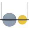 PENTA LIGHT lampada a sospensione HANG OUT DOUBLE AZZURRO E GIALLO Dimmer 0-10V - 1906-21-1100-D3NE+1906-91-3600+1906-92-3100