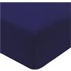 Sleepdown Lenzuolo con Angoli in Jersey Melange Blu Navy Caldo, Facile da Pulire, Tinta Unita, 150 x 200 cm, Policotone, Marina Militare, King