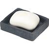 Wenko 17922100 Portasapone Slate Rock, Finitura Effetto Ardesia, Poliresina, 9,4 x 2,7 x 11,2 cm, Grigio Antracite