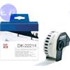 BROTHER COMPATIBILE BROTHER ROTOLO continuo ETICHETTE di CARTA NERO su BIANCO 12mm x 30.48mt COMPATIBILE - DK-22214