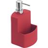 Wenko 3620111100 Dispenser per Detersivo True Colours Festival, Ceramica Soft-Touch Tocco Delicato, 10 x 18 x 10 cm, Rosso