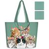 NymphFable 2 Pezzi Tote Bag Riutilizzabili Gatti Carini Pieghevole Sacchetti Spesa Grande Borsa Spesa Shopping Bag
