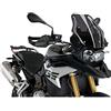 Puig 3769F Cupolino Touring alto e aerodinamico in acrilico CN da 4 mm con profilo arrotondato, zona superiore piatta e deflettori che migliorano la protezione, Fumé Scuro