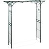 Relaxdays Arco per Rose in Metallo, Rettangolare, Sostegno da Giardino, Resistente, 205x202x52 cm, Verde Scuro