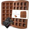 AVANA Stampo per brownie, in silicone, senza BPA, 24 pezzi | Rivestimento antiaderente, forma rettangolare, teglia da forno, stampo in silicone per brownies