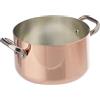 Baldassare Agnelli Pentole Agnelli ALCU104PI20 Casseruola Alta in Rame con 2 Maniglie inox, Rame Stagnato per Induzione, 20 cm