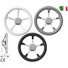 SAVORETTI VOLANTE RUOTA TIMONE 5 RAZZE INOX E POLIURETANO Ø280 MM - PER BARCA GOMMONE