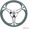 VOLANTE BARCA GOMMONE 3 RAZZE INOX E POLIURETANO COLORE GRIGIO Ø 35 CM - T22G