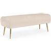 Sedute TP 82 panca in velluto beige 129 cm