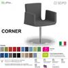 SEIPO CORNER CR0011 poltrona auto allineante imbottita base zavorrata tonda cromata tessuto V