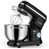 Vospeed Impastatrice Planetaria 6.2L Robot da Cucina 1500W Multifunzione Impastatrice Professionale con Frusta, Gancio per Impastare, Frusta per Dolci, Ciotola di Acciaio Inossidabile (Nero)