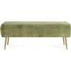 Sedute TP 82 panca in velluto verde oliva 129 cm
