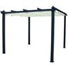 Pergola 3x4 In Alluminio Gazebo Antracite Copertura Giardino Ecrù Illinois H 235