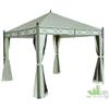 GAZEBO QUADRATO 300X300XH260CM TELI LATERALI TENDE ACCIAIO MT.3X3 PVC SPALMATO