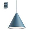 FLOS lampada a sospensione STRING LIGHT CONO 12 metri con rosone BLU - F6487014+F6482014