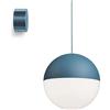 FLOS lampada a sospensione STRING LIGHT SFERA 22 metri con rosone BLU - F6496014+F6482014