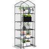 Outsunny Serra per Orto a 5 Ripiani in Acciaio con Copertura in PVC, 69x49x193cm|Aosom
