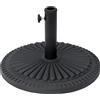 Outsunny Base Ombrellone Rotonda Nero, Plastica, 15kg, Adatta Pali Ф35-38-48mm, Ф49x32cm, Stabile e Resistente|Aosom