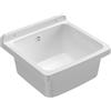 Adventa: Vasca in resina di PP, fissaggio a Parete, Compatto, Con Sifone e Piletta, Resistente agli acidi di uso comune, Lavanderia, Garage, Esterno, 40L x 40P x 19H cm, Bianco