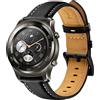 通用 LOCN Cinturino per Samsung Galaxy Watch 46mm, 22mm, in Pelle Compatible con Samsung Galaxy Watch 3 45mm/Samsung Gear S3 Frontier /Classic/Huawei Watch GT 2