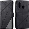 Vankii Cover per Samsung Galaxy A20E, Flip Caso Libro Premium Portafoglio Custodia in Pelle PU Magnetica,Custodia Pelle Sintetica TPU Silicone Antiurto,Funzione Supporto Slot Schede (Nero)