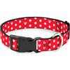 Buckle-Down Plastic Clip Collar - Minnie Mouse Polka Dot/Mini Silhouette Red/White - 1/2 Wide - Fits 9-15 Neck - Large