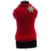 Trilly Tutti Brilli Maglione in Lana con Spilla a Fiocco di Neve in Cristalli, Rosso, XL - 1 Prodotto