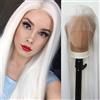 Towarm Parrucca sintetica bianca come la neve, da donna, lunga e liscia, con attaccatura dei capelli naturale, per cosplay, uso quotidiano (bianco)