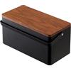 YAMAZAKI 5061 TOWER Sewing Box, black, Steel/Wood/ABS Resin/Cotton/Polyester, 27 x 14 x 13.5 cm