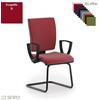 SEIPO CONNECT CN61 poltrona visitatore slitta braccioli base nera ecopelle D SEIPO
