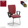 SEIPO CONNECT CN62 poltrona visitatore slitta braccioli base cromata ecopelle D SEIPO