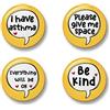 Generic Asthma Badge Set, 4 Badges, Badge Packs, Asthma Button Badge, I have Asthma, Be kind, Please give me space, Everything will be ok, Medical alert, Difficulty breathing, Awareness (Yellow)