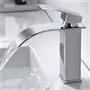 kisimixer Rubinetto Bagno Lavabo Cascata, Miscelatore Lavabo Bagno in Ottone, Rubinetto Monocomando per Lavandino, Rubinetto Bagno Cascata Stile Moderno, Valvola di Ceramica, Cromato