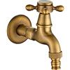 KUNGYO Vintage Rubinetto della Lavatrice con Croce Singola Maniglia Interfaccia G1/2 - Rubinetto de Ottone Montato a Parete per Giardino Bagno(Bronze)