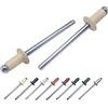Marcopol Confezione da 100 rivetti ciechi verniciati, 4,0 x 8 mm, testa a cupola, DIN 7337, rivetti in alluminio e mandrino in acciaio, rivetti pop (100, avorio chiaro RAL 1015)